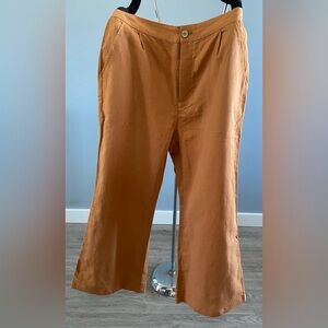 Grae Cove 100 % Linen crop pants SZ L, NWT